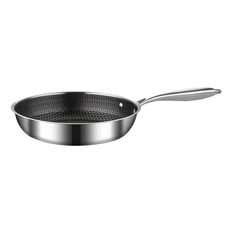 1PC 26CM/28CM/30CM Stainless Steel Honeycomb Non-Stick Pan Household Induction Cooker Gas Stove Universal Pot Frying Pan Cooking Pot