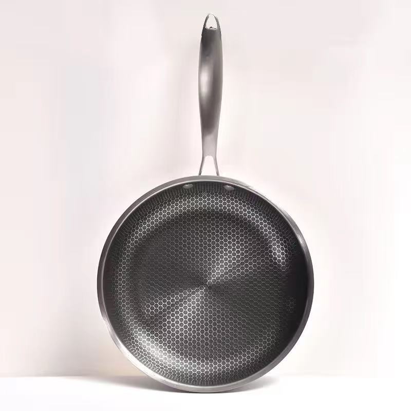 1PC 26CM/28CM/30CM Stainless Steel Honeycomb Non-Stick Pan Household Induction Cooker Gas Stove Universal Pot Frying Pan Cooking Pot