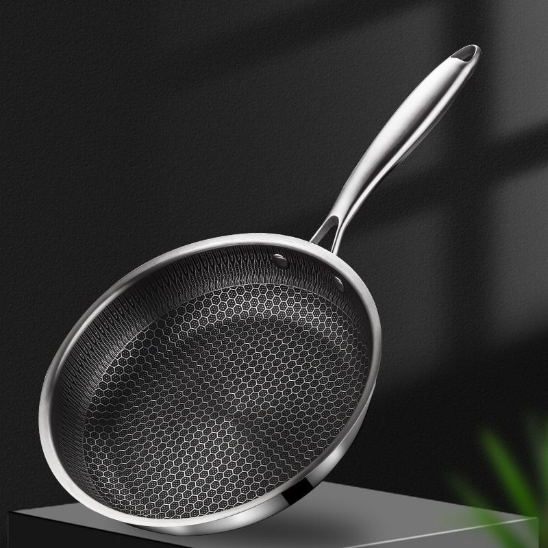 1PC 26CM/28CM/30CM Stainless Steel Honeycomb Non-Stick Pan Household Induction Cooker Gas Stove Universal Pot Frying Pan Cooking Pot