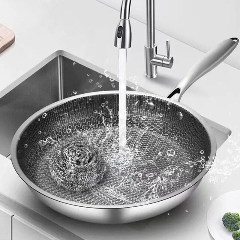 1PC 26CM/28CM/30CM Stainless Steel Honeycomb Non-Stick Pan Household Induction Cooker Gas Stove Universal Pot Frying Pan Cooking Pot