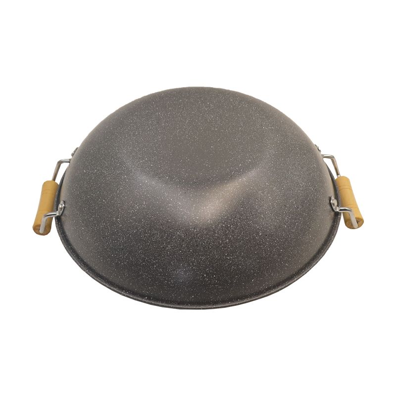 HotChef 1PC 30CM Non-stick Wooden Handle Thick Marble Coating Pan Iron Sufuria Professional Deep Pot