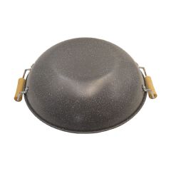 HotChef 1PC 30CM Non-stick Wooden Handle Thick Marble Coating Pan Iron Sufuria Professional Deep Pot TSEG019