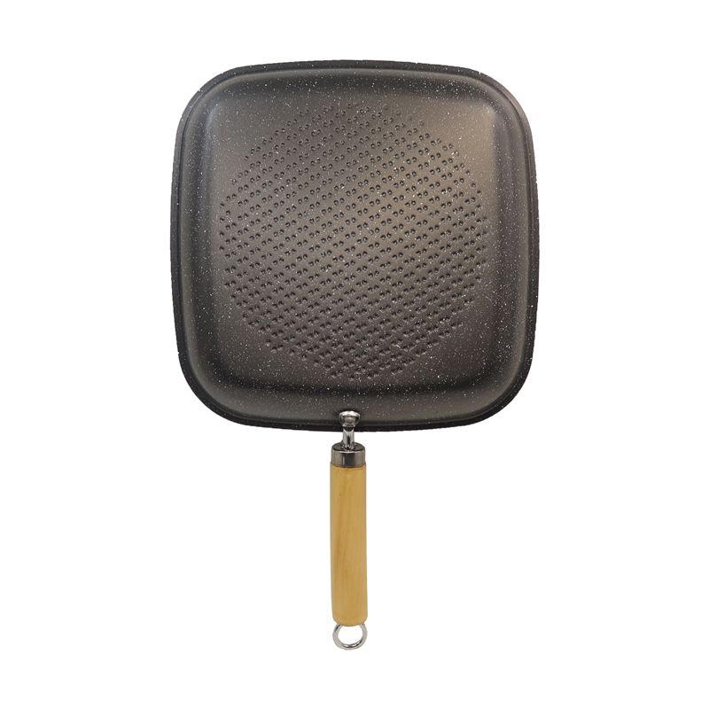 HotChef 1PC 24CM / 26CM Non-stick Marble Coating Pan Iron Square Sufuria Frying Pan Suitable for Induction Cookers