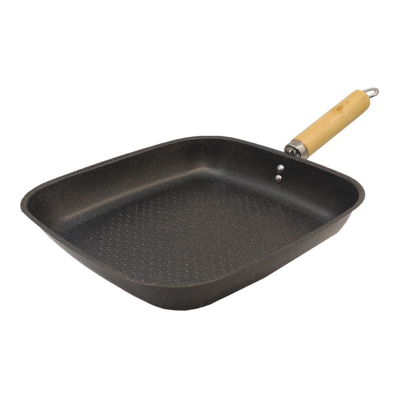 HotChef 1PC 24CM / 26CM Non-stick Marble Coating Pan Iron Square Sufuria Frying Pan Suitable for Induction Cookers