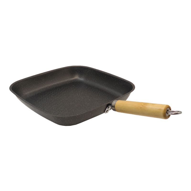 HotChef 1PC 24CM / 26CM Non-stick Marble Coating Pan Iron Square Sufuria Frying Pan Suitable for Induction Cookers