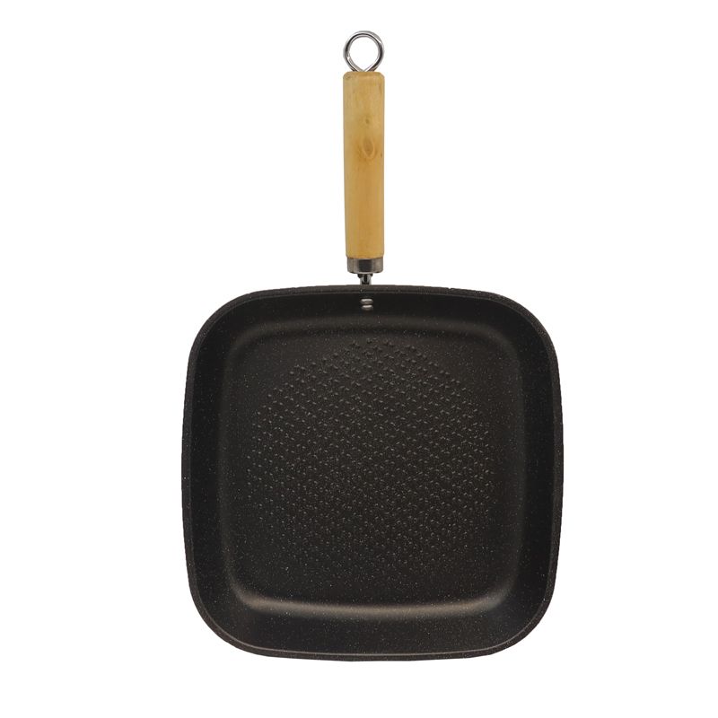 HotChef 1PC 24CM / 26CM Non-stick Marble Coating Pan Iron Square Sufuria Frying Pan Suitable for Induction Cookers
