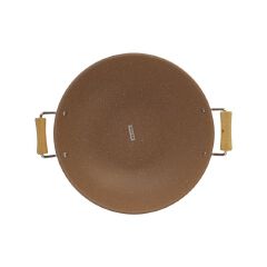 HotChef 1PC 30CM Non-stick Wooden Handle Thick Marble Coating Pan Iron Sufuria Professional Deep Pot TSEG019