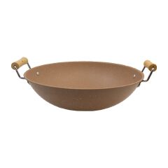 HotChef 1PC 30CM Non-stick Wooden Handle Thick Marble Coating Pan Iron Sufuria Professional Deep Pot TSEG019
