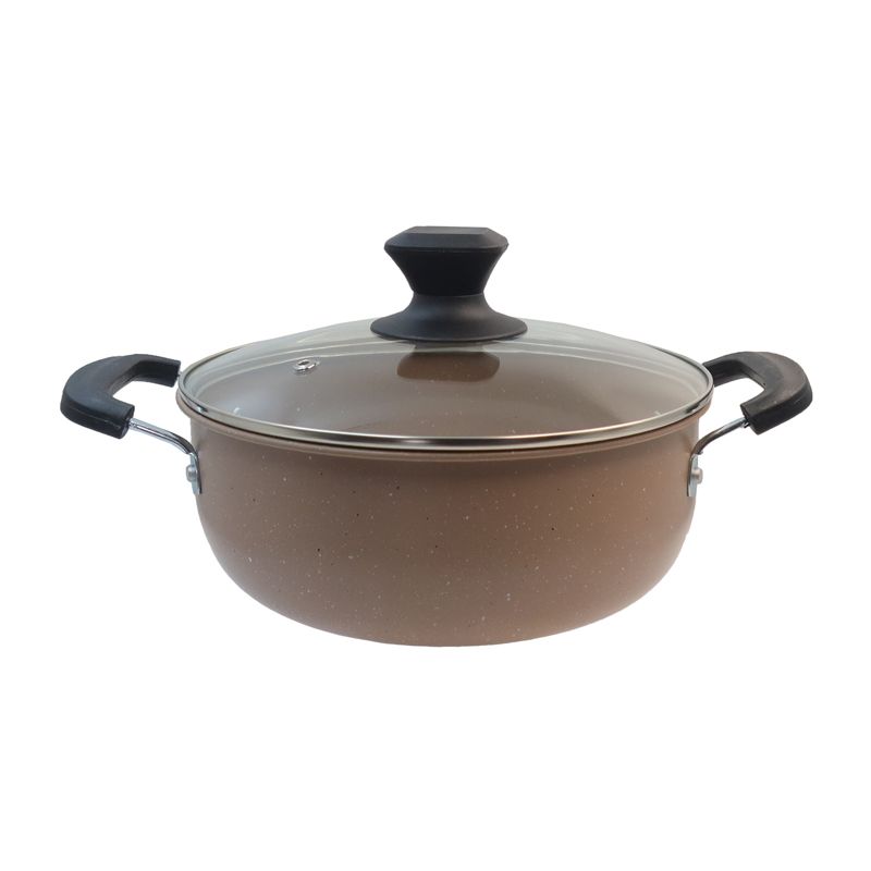 HotChef Set of 6PCS Non-stick Iron Marble Coating Cookware Set  Sufuria Set Cooking Pot Soup Pots Set Suitable for Induction Cookers (3PCS 22/24/26CM Pots+3PCS Lids) TTG123