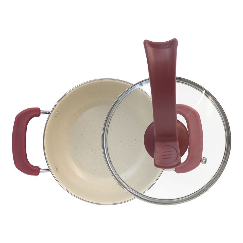 HotChef Set of 6PCS Non-stick Iron Marble Coating Cookware Set  Sufuria Set Cooking Pot Soup Pots Set Suitable for Induction Cookers (3PCS 18/20/22CM Pots+3PCS Lids)  TTG122