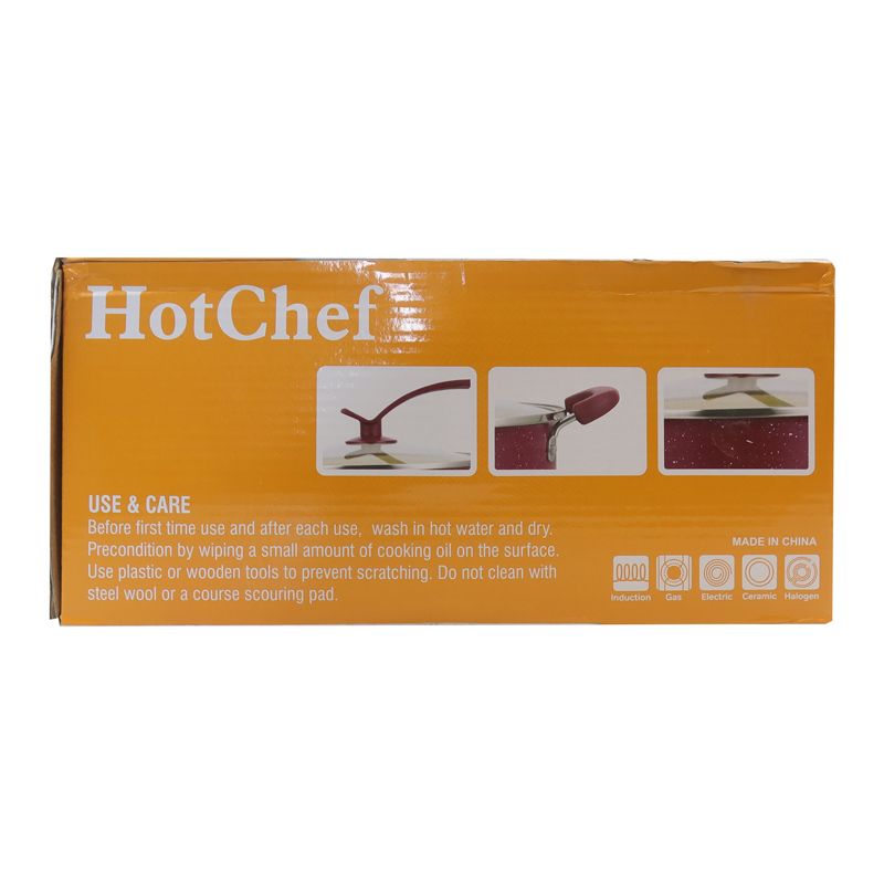 HotChef Set of 6PCS Non-stick Iron Marble Coating Cookware Set  Sufuria Set Cooking Pot Soup Pots Set Suitable for Induction Cookers (3PCS 18/20/22CM Pots+3PCS Lids)  TTG122