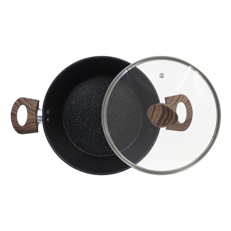 【On Sale】HotChef Set of 12PCS Non-stick Aluminum Marble Coating Cookware Set Sufuria Set Cooking Pot Soup Pots Set (3PCS 16/20/24/CM Pots+3PCS 20/24/28CM Pans+4PCS Lids+2PCS Accessories)