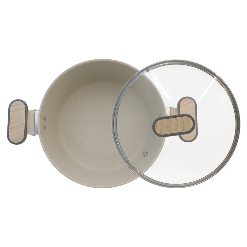 HotChef Set of 10PCS Non-stick Aluminum Marble Coating Cookware Set Sufuria Set Cooking Pot Soup Pots Set (18cm/20cm sauce pan +24cm Casserole +20cm/28 fry pan +3PCS Lids+2PCS Accessories)