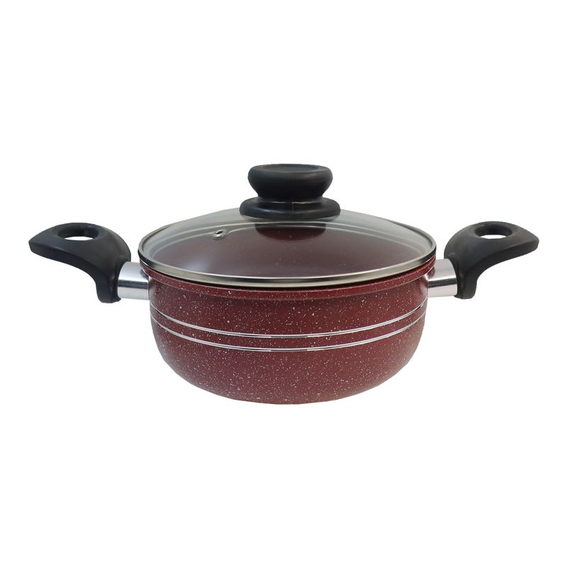 【On Sale】HotChef Set of 10PCS Non-stick Aluminum Marble Coating Die Casting Cookware Set Sufuria Set Cooking Pot Soup Pots Set (5PCS 18/20/22/24/26CM Pots+5PCS Lids)