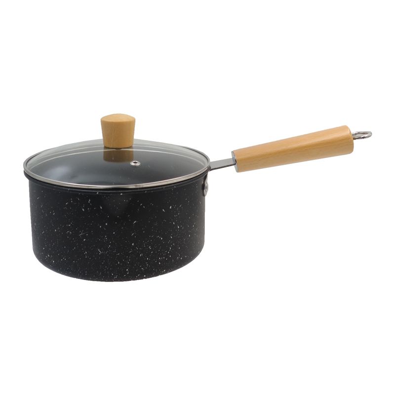 Set of 10PCS Non-stick Iron Marble Coating Cookware Set Sufuria Set Cooking Pot Set Suitable for Induction Cookers (5PCS 18/20/22/24/26CM Pots+5PCS Glass Lids)