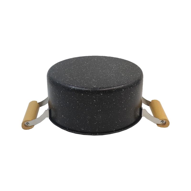 Set of 10PCS Non-stick Iron Marble Coating Cookware Set Sufuria Set Cooking Pot Set Suitable for Induction Cookers (5PCS 18/20/22/24/26CM Pots+5PCS Glass Lids)