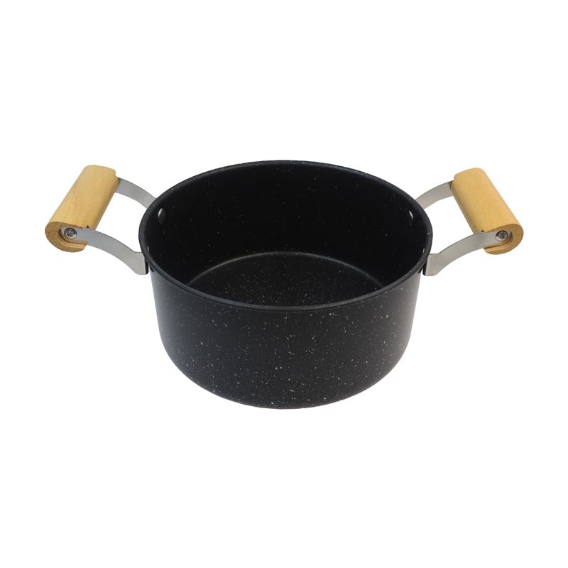 Set of 10PCS Non-stick Iron Marble Coating Cookware Set Sufuria Set Cooking Pot Set Suitable for Induction Cookers (5PCS 18/20/22/24/26CM Pots+5PCS Glass Lids)