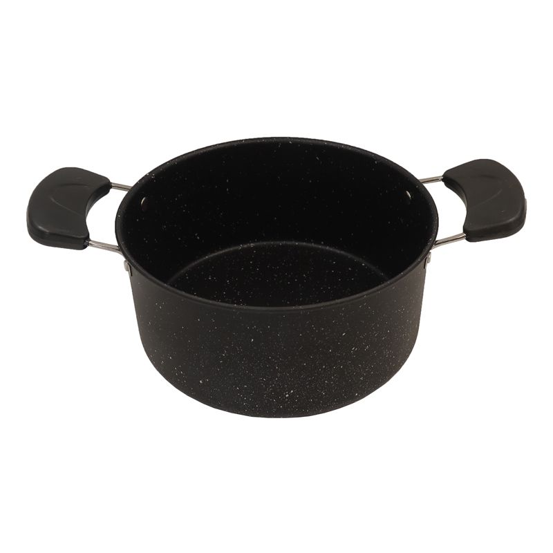 Set of 10PCS Non-stick Iron Marble Coating Cookware Set Sufuria Set Cooking Pot Set Suitable for Induction Cookers (5PCS 16/18/20/22/24CM Pots+5PCS Glass Lids)