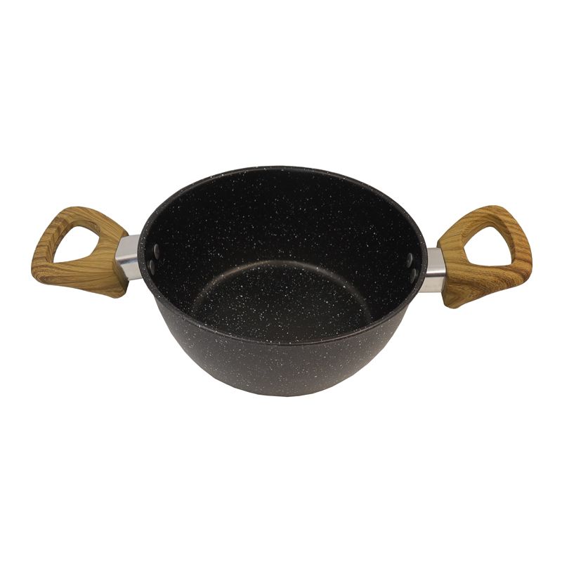 HotChef  Set of  6PCS  Non-stick Iron Marble Coating Cookware Set  Sufuria Set Cooking Pot Soup Pots Set Suitable for Induction Cookers (3PCS 18/20/22CM Pots+3PCS Lids) TTG160