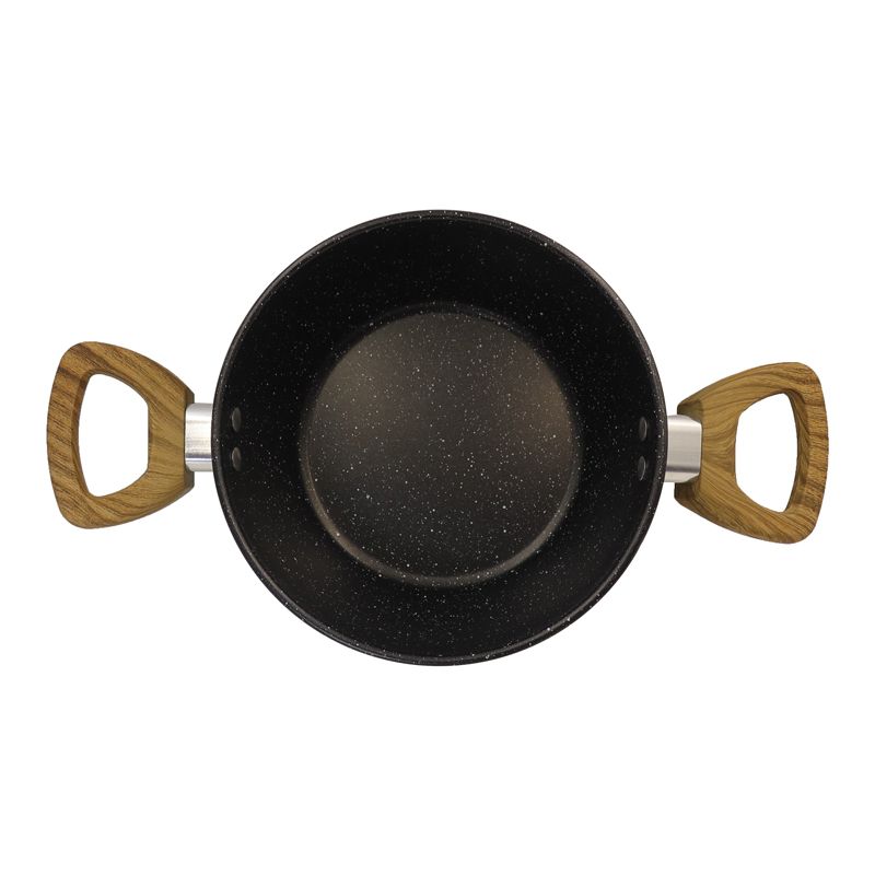 HotChef  Set of  6PCS  Non-stick Iron Marble Coating Cookware Set  Sufuria Set Cooking Pot Soup Pots Set Suitable for Induction Cookers (3PCS 18/20/22CM Pots+3PCS Lids) TTG160