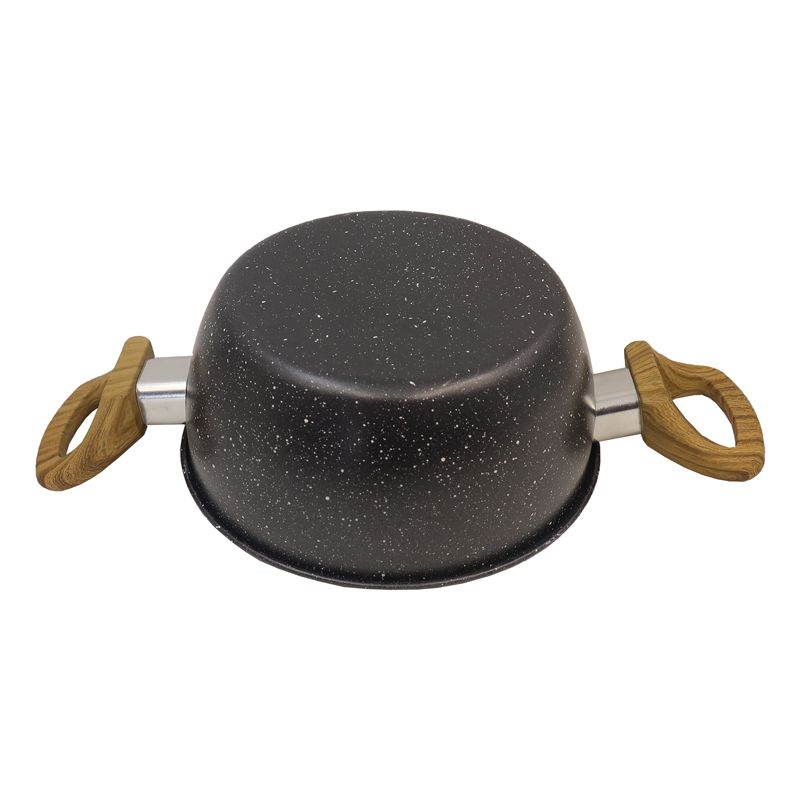 HotChef  Set of  6PCS  Non-stick Iron Marble Coating Cookware Set  Sufuria Set Cooking Pot Soup Pots Set Suitable for Induction Cookers (3PCS 18/20/22CM Pots+3PCS Lids) TTG160