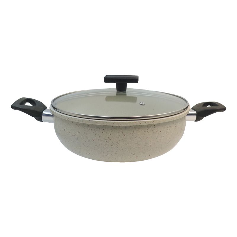 【On Sale】HotChef Set of 7PCS Non-stick Aluminum Marble Coating Cookware Set  Sufuria Set Cooking Pot Soup Pots Set (3PCS 18/20/24CM Pots+1PC 24CM Pan+3PCS Lids)