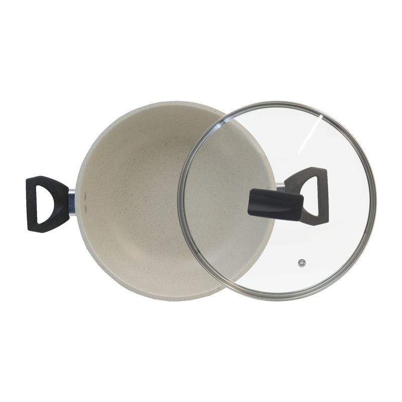 【On Sale】HotChef Set of 7PCS Non-stick Aluminum Marble Coating Cookware Set  Sufuria Set Cooking Pot Soup Pots Set (3PCS 18/20/24CM Pots+1PC 24CM Pan+3PCS Lids)