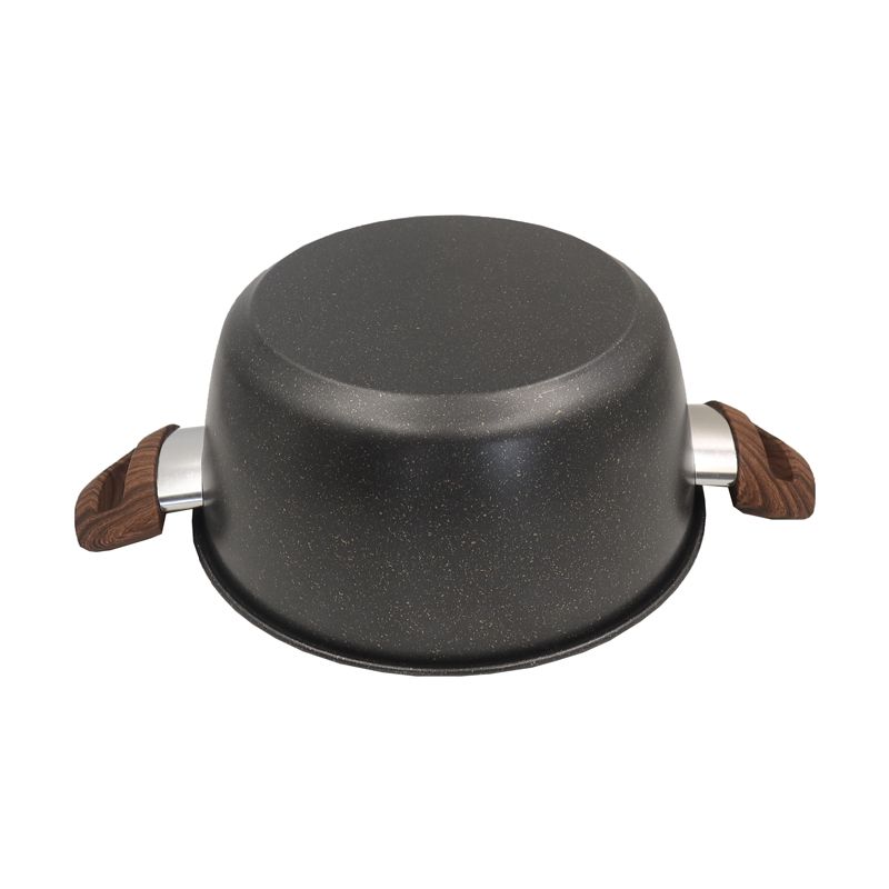 HotChef Set of 7PCS Non-stick Iron Die Casting Medical Stone  Coating Cookware Set Sufuria Set Cooking Pot Soup Pots Set Suitable for Induction Cookers(3PCS 18/20/24CM Pots+1PC 24CM Pan+3PCS Lids)