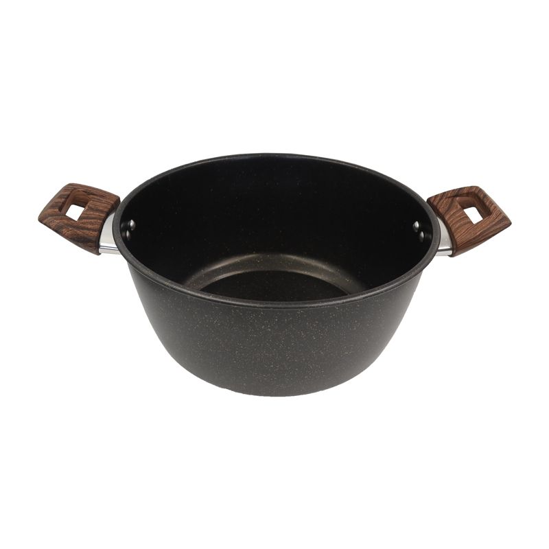 HotChef Set of 7PCS Non-stick Iron Die Casting Medical Stone  Coating Cookware Set Sufuria Set Cooking Pot Soup Pots Set Suitable for Induction Cookers(3PCS 18/20/24CM Pots+1PC 24CM Pan+3PCS Lids)