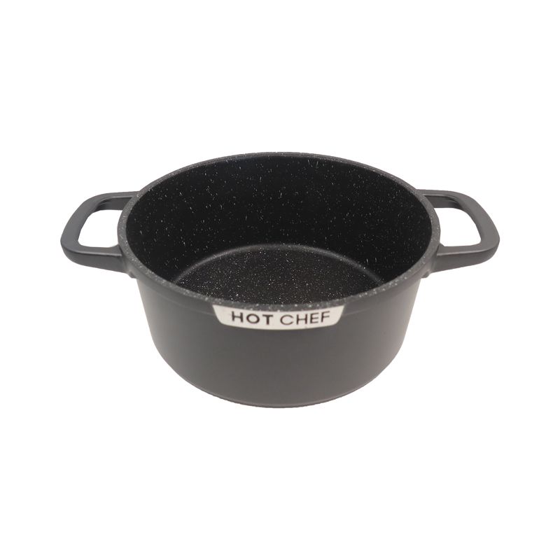 HotChef Set of 10PCS Non-Stick  Die Cast Aluminum Cookware Set Marble Coating Sufuria Set Cooking Pot Set (3PCS 20/24/28 Pots+2PCS 24/28CM Pans + 3PCS Lids +2PCS Accessories)