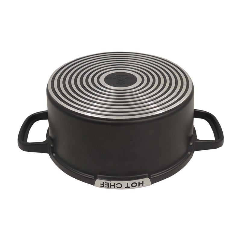 HotChef Set of 10PCS Non-Stick  Die Cast Aluminum Cookware Set Marble Coating Sufuria Set Cooking Pot Set (3PCS 20/24/28 Pots+2PCS 24/28CM Pans + 3PCS Lids +2PCS Accessories)