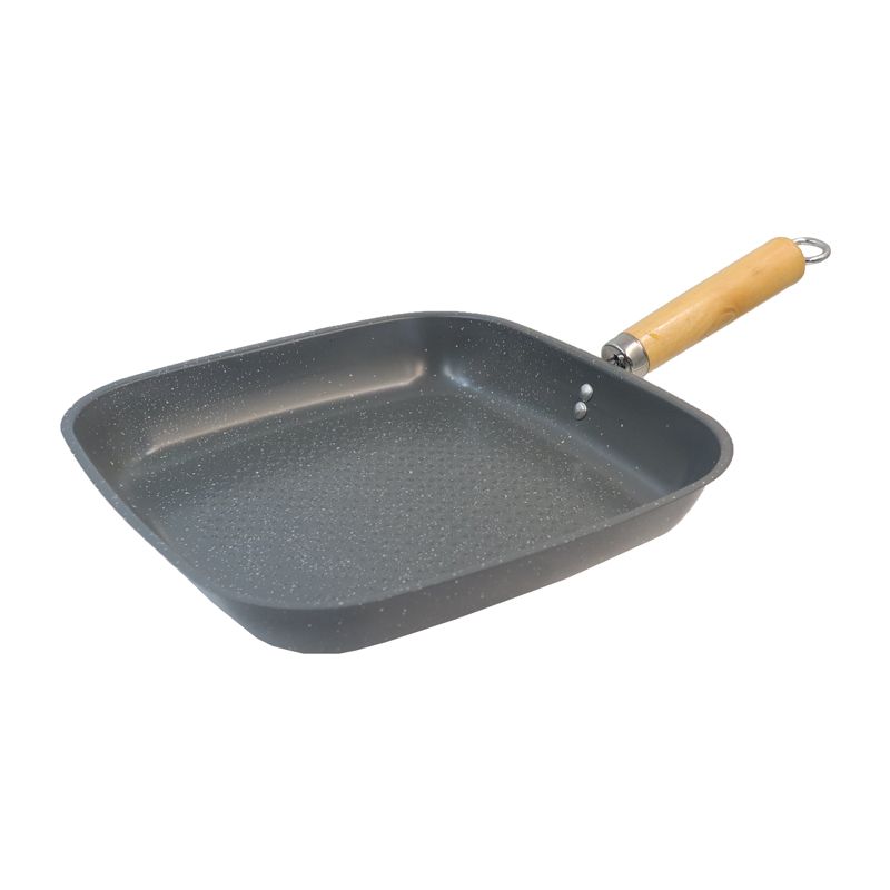 HotChef 1PC 24CM / 26CM Non-stick Marble Coating Pan Iron Square Sufuria Frying Pan Suitable for Induction Cookers