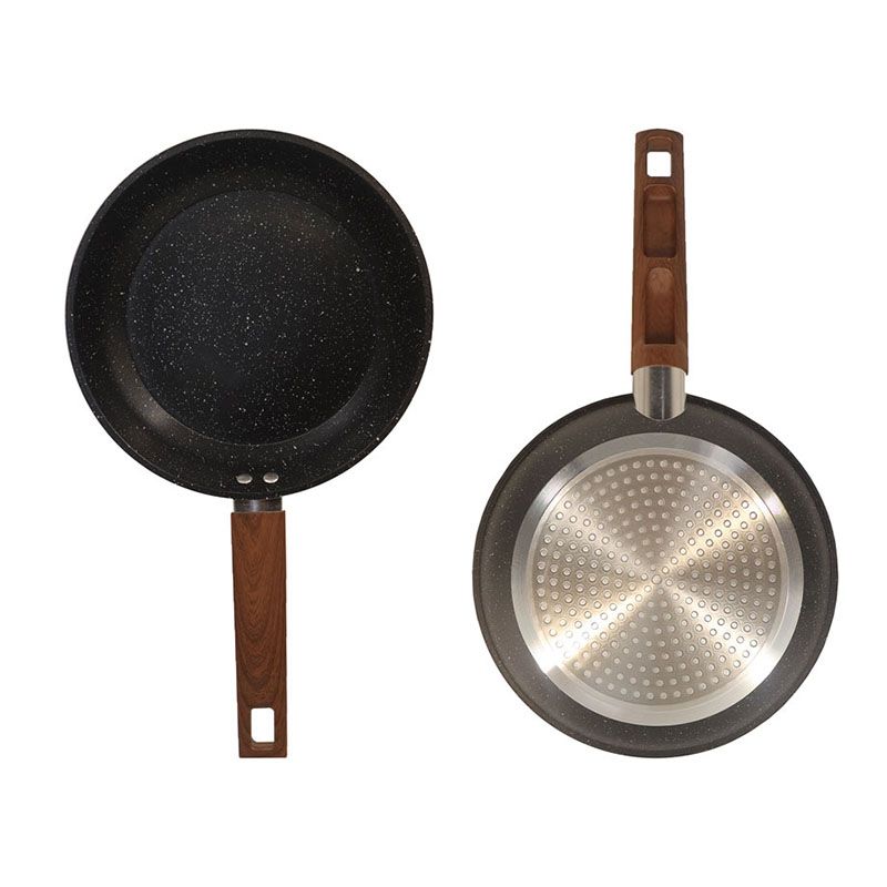 HotChef 1PC 22/24/26CM Non-stick Marble Coating Pan Aluminum Sufuria Frying Pan Suitable for Induction Cookers