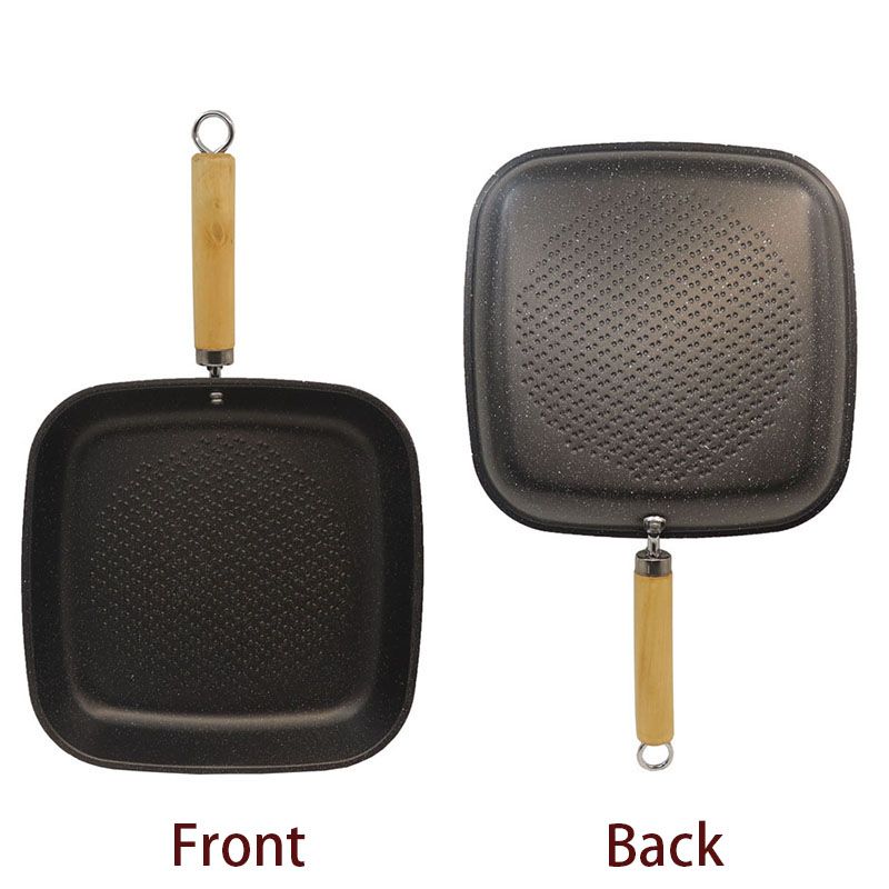 HotChef 1PC 24CM / 26CM Non-stick Marble Coating Pan Iron Square Sufuria Frying Pan Suitable for Induction Cookers