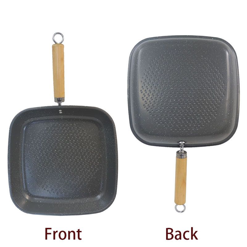 HotChef 1PC 24CM / 26CM Non-stick Marble Coating Pan Iron Square Sufuria Frying Pan Suitable for Induction Cookers
