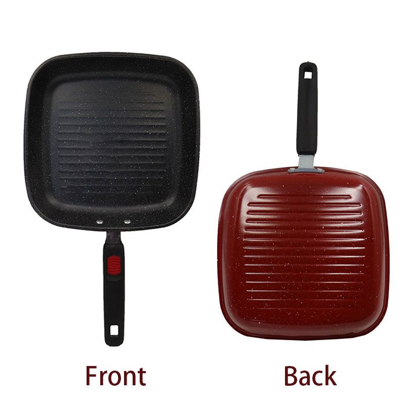 HotChef 1PC 24/26CM Non-stick Marble Coating Pan Iron Square  Sufuria Frying Pan Suitable for Induction Cookers