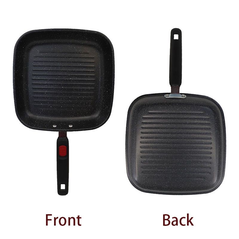 HotChef 1PC 24/26CM Non-stick Marble Coating Pan Iron Square  Sufuria Frying Pan Suitable for Induction Cookers