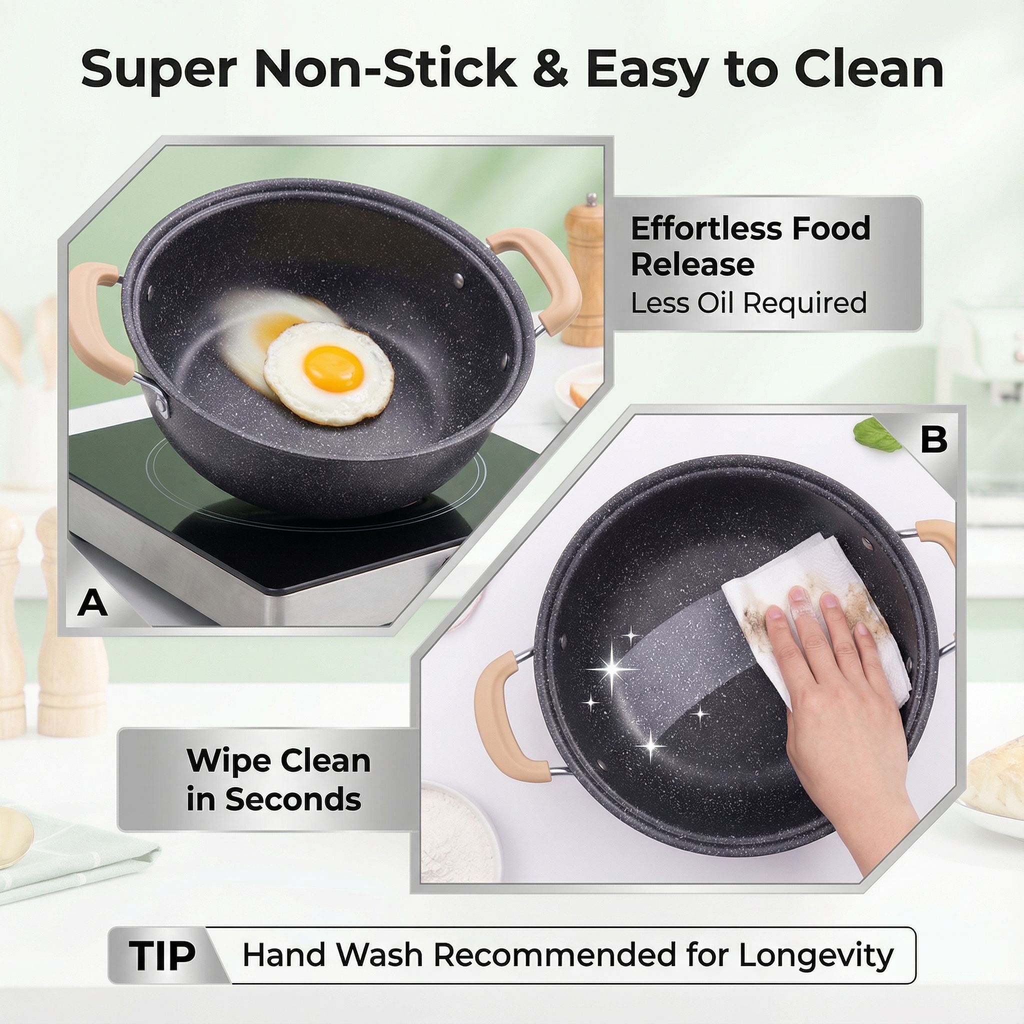 [ChristmasGift]10PCS Marble Coated PFOA-Free Non-Stick Cooking Pot Set (5PCS 18-26cm+5PCS Lids) | Even Heating & Easy Clean | For Soups/Stews/Daily Cooking | Iron Cookware Set | HotChef Sufuria Set