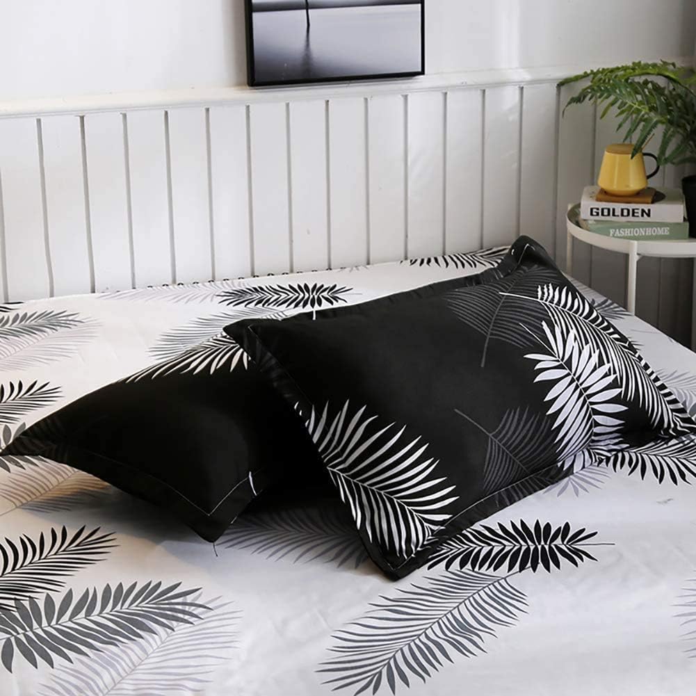 3/4pcs Leaves Duvet Cover Set (NO Duvet&Pillow) Luxury Leaf Print Bedding Set Tropical Leaf Comforter Cover Set