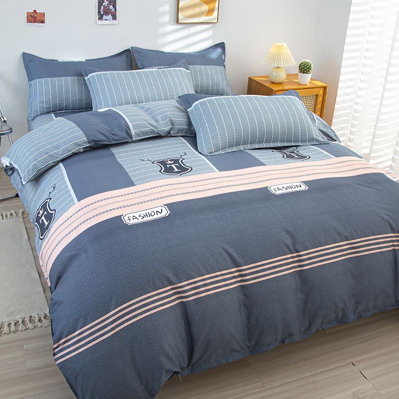 3/4pcs Blue Theme Duvet Cover Set (NO Duvet&Pillow) Simplicity Nordic Style Comforter Cover Set