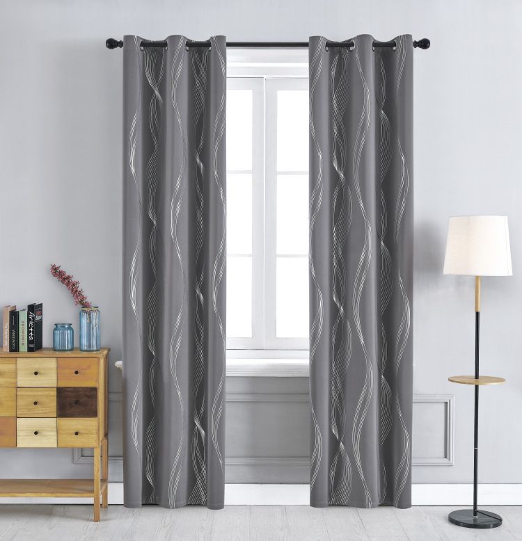 1 pc Thermal Insulated Striped Blackout Curtains Room Darkening Window Drapes for Bedroom and Living Room
