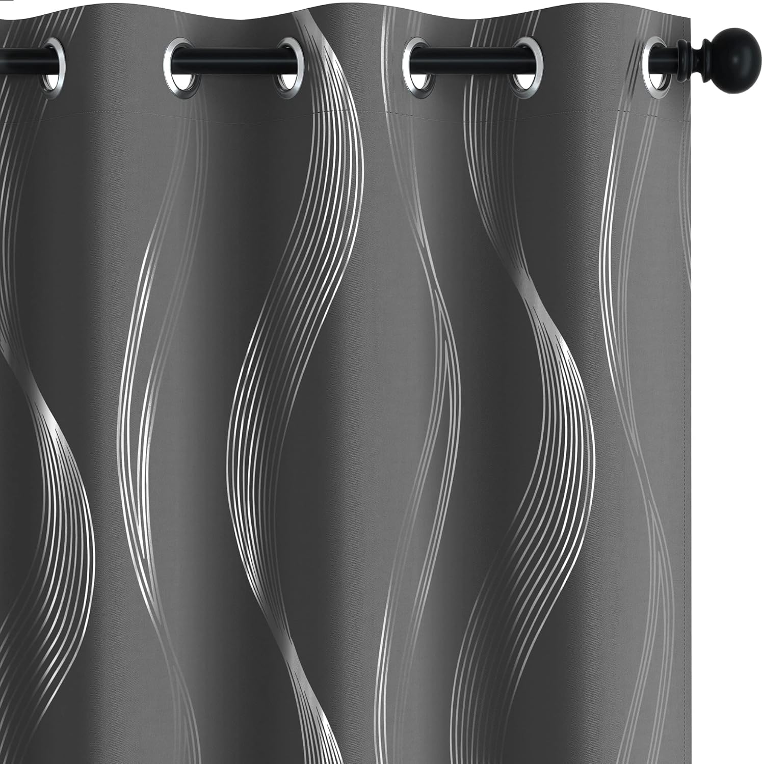 1 pc Thermal Insulated Striped Blackout Curtains Room Darkening Window Drapes for Bedroom and Living Room