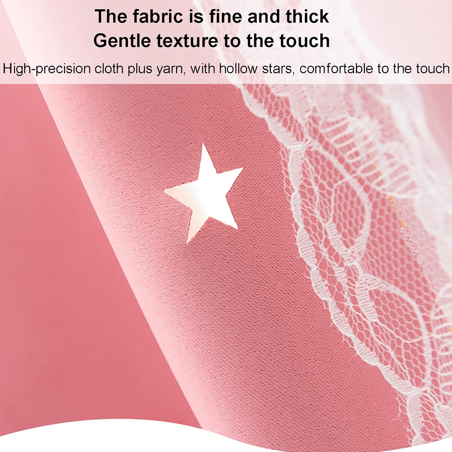 1pc Easy Install Punch-Free Lace Star Curtains Windows Bedroom Blackout Curtains  Thermal Insulated Kitchen Room Small Drapes