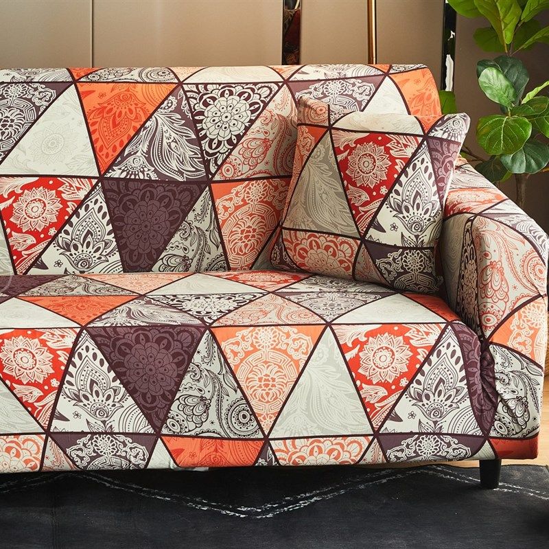 1pc Ethnic Printed Sofa Covers Couch Cover Stretch Slipcovers Living Room Decoration Sectional Sofa Full Wrap Soft Sofa Protector