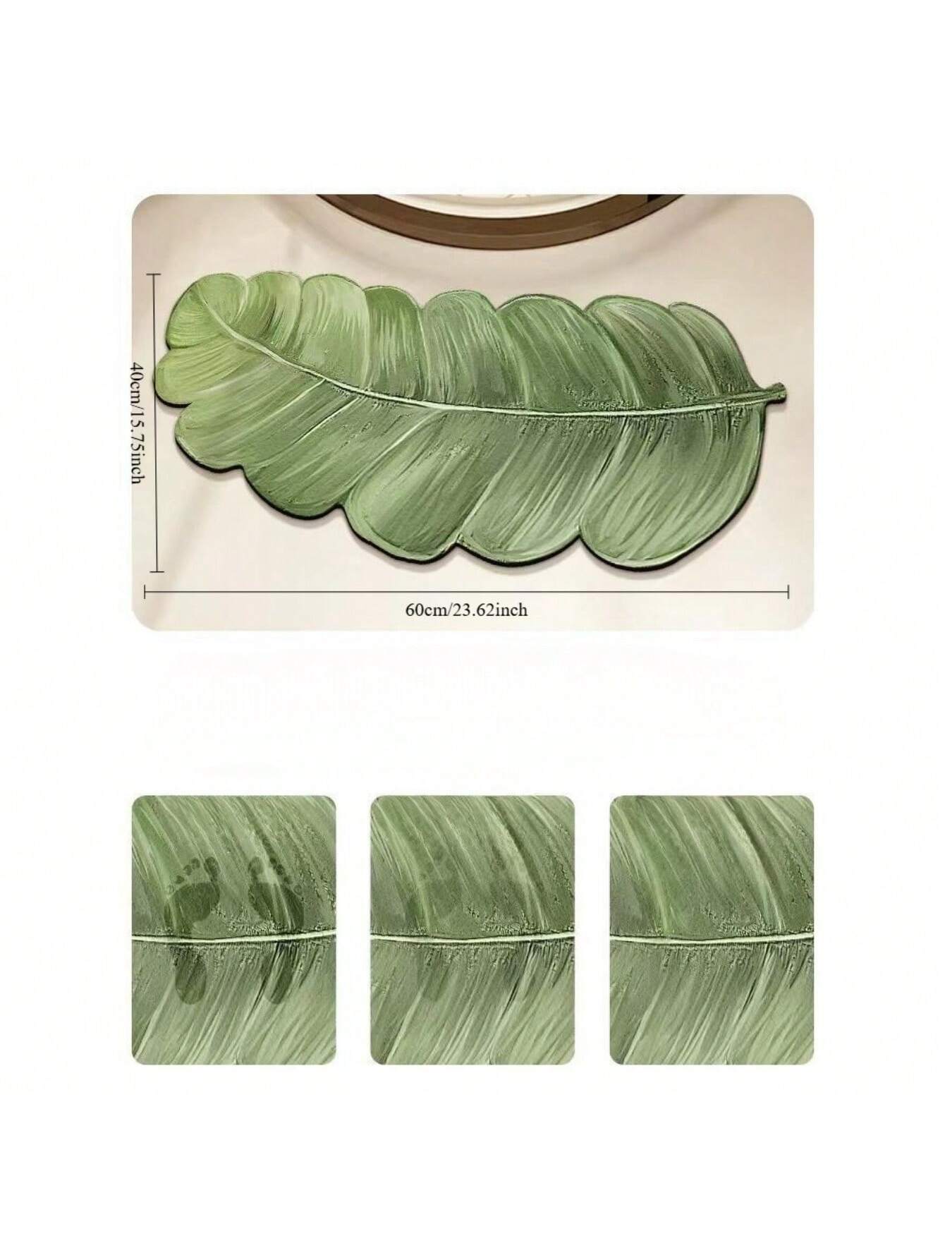 Green Leaf Bathroom Mat Super Absorbent Diatom Mud Carpet Non Slip Area Rugs for Home Living Room