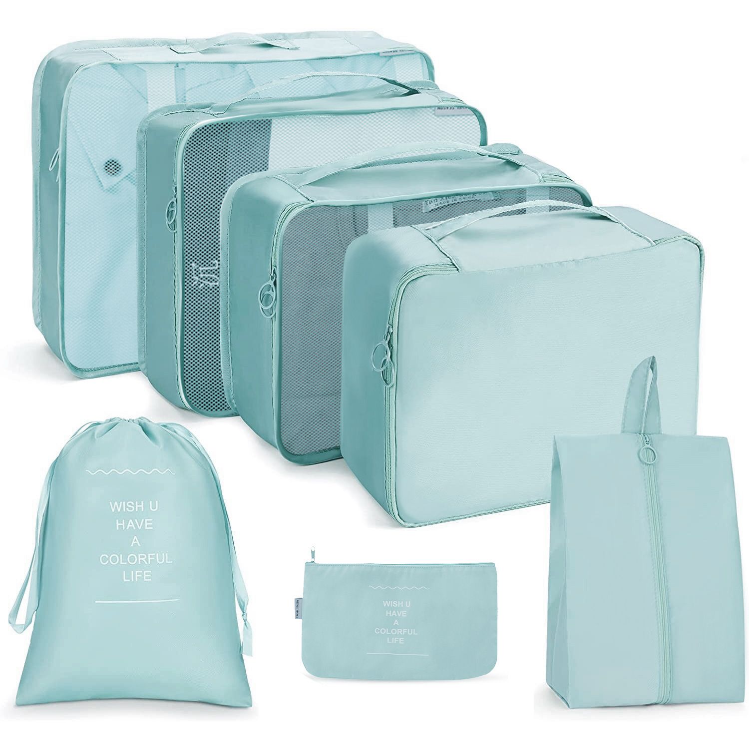 7pcs Premium Travel Organizer Set Lightweight Luggage Packing Organizers Bag Travel Cubes Set for Men Women