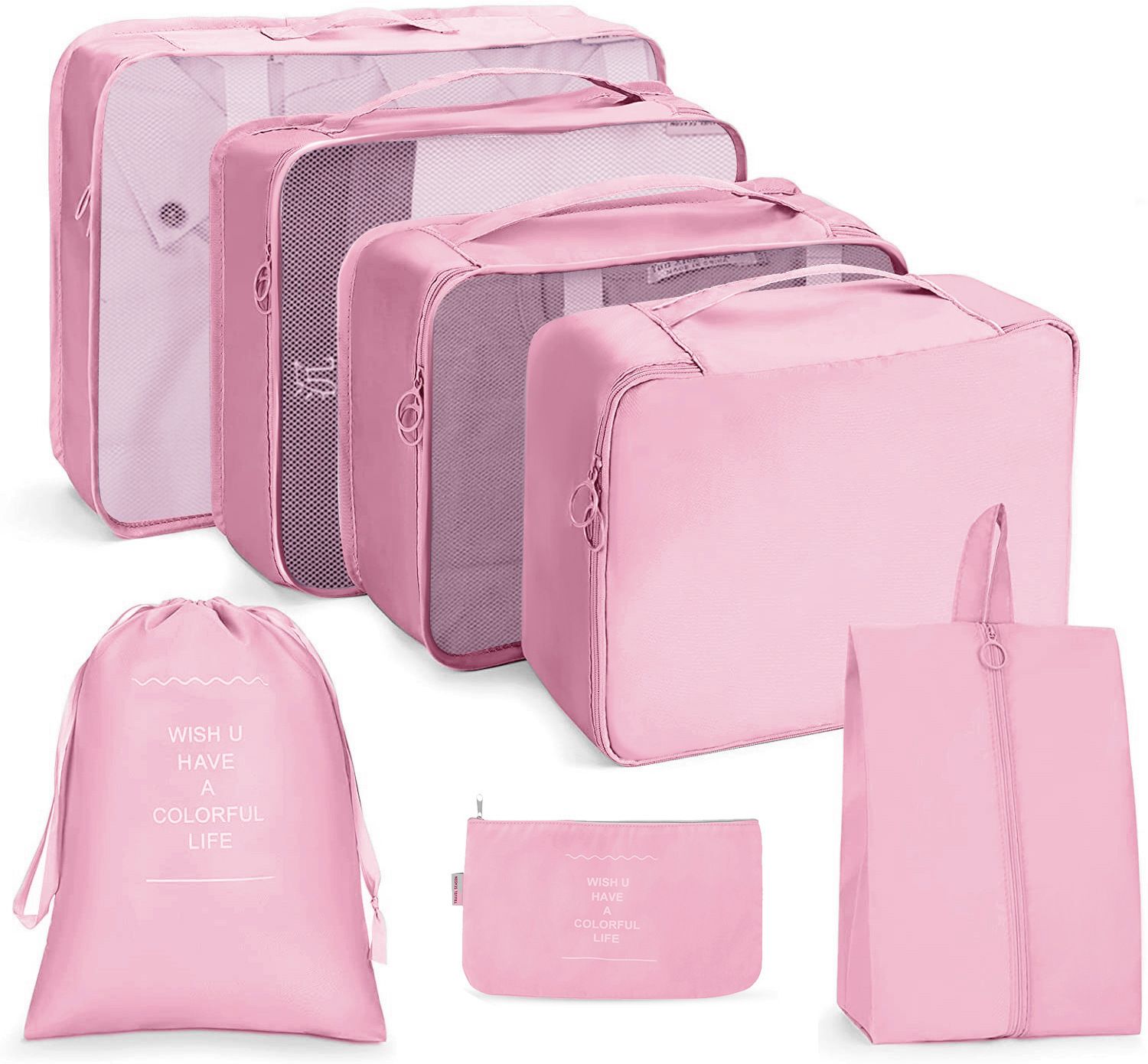7pcs Premium Travel Organizer Set Lightweight Luggage Packing Organizers Bag Travel Cubes Set for Men Women