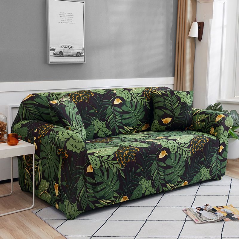1/2/3 Flowers Leaves Plant Pattern Stretchy Seater Sofa Cover Slipcovers for Couches Loveseats Washable Furniture Protector