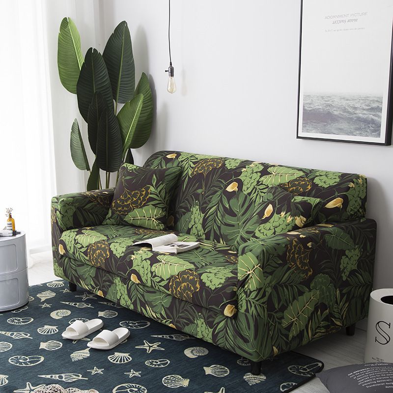 1/2/3 Flowers Leaves Plant Pattern Stretchy Seater Sofa Cover Slipcovers for Couches Loveseats Washable Furniture Protector