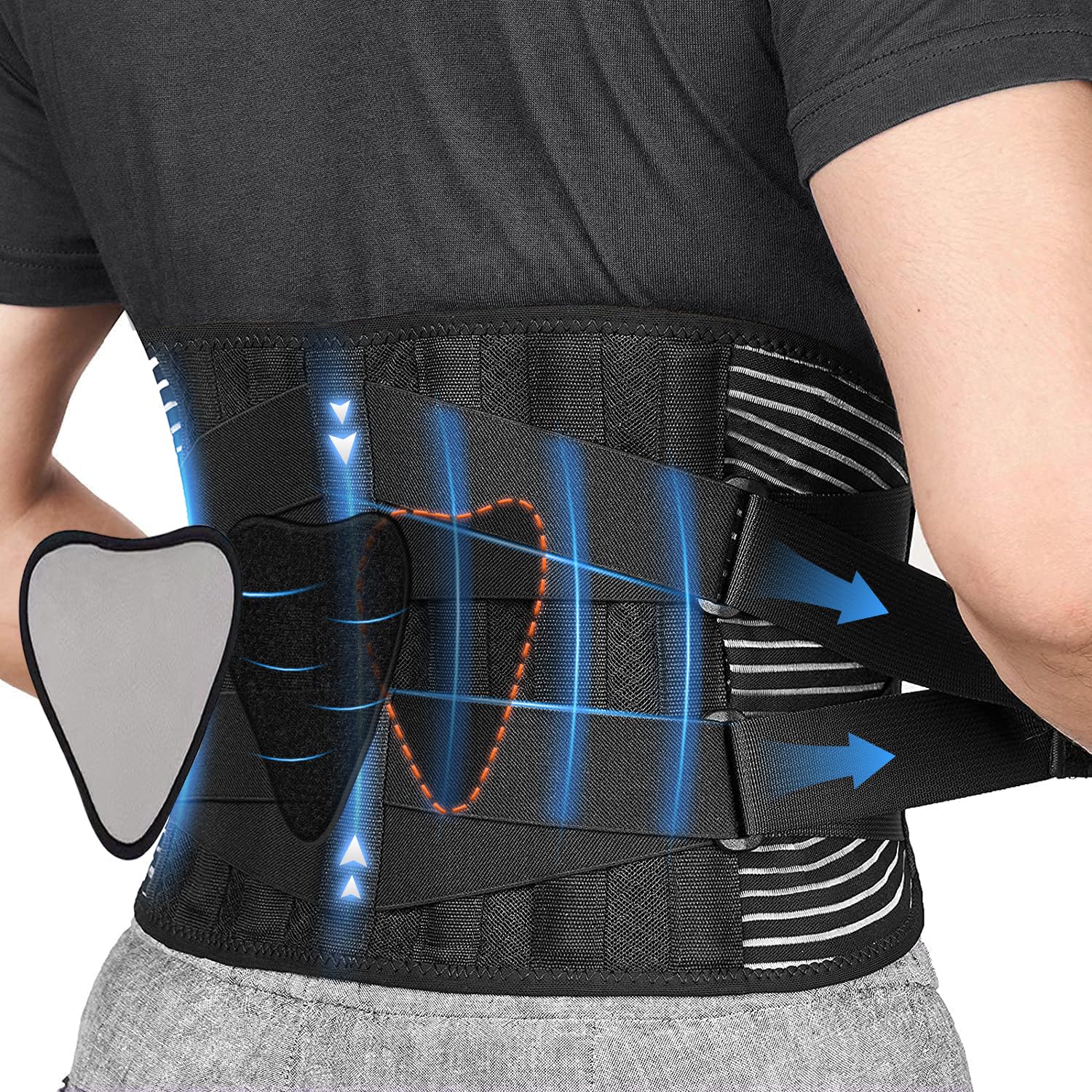 Back Braces for Lower Back Pain Relief With 6 Stays Breathable Back Support Belt for Men Women work Ergonomic Design Lumbar Belt for Injury, Herniated Disc,Scia